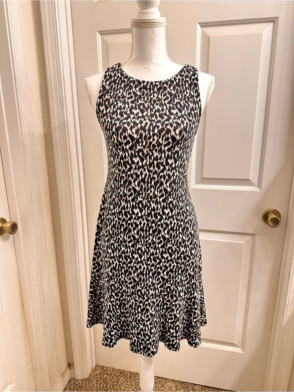 Tommy Bahama Black and White Sleeveless Animal Print Dress